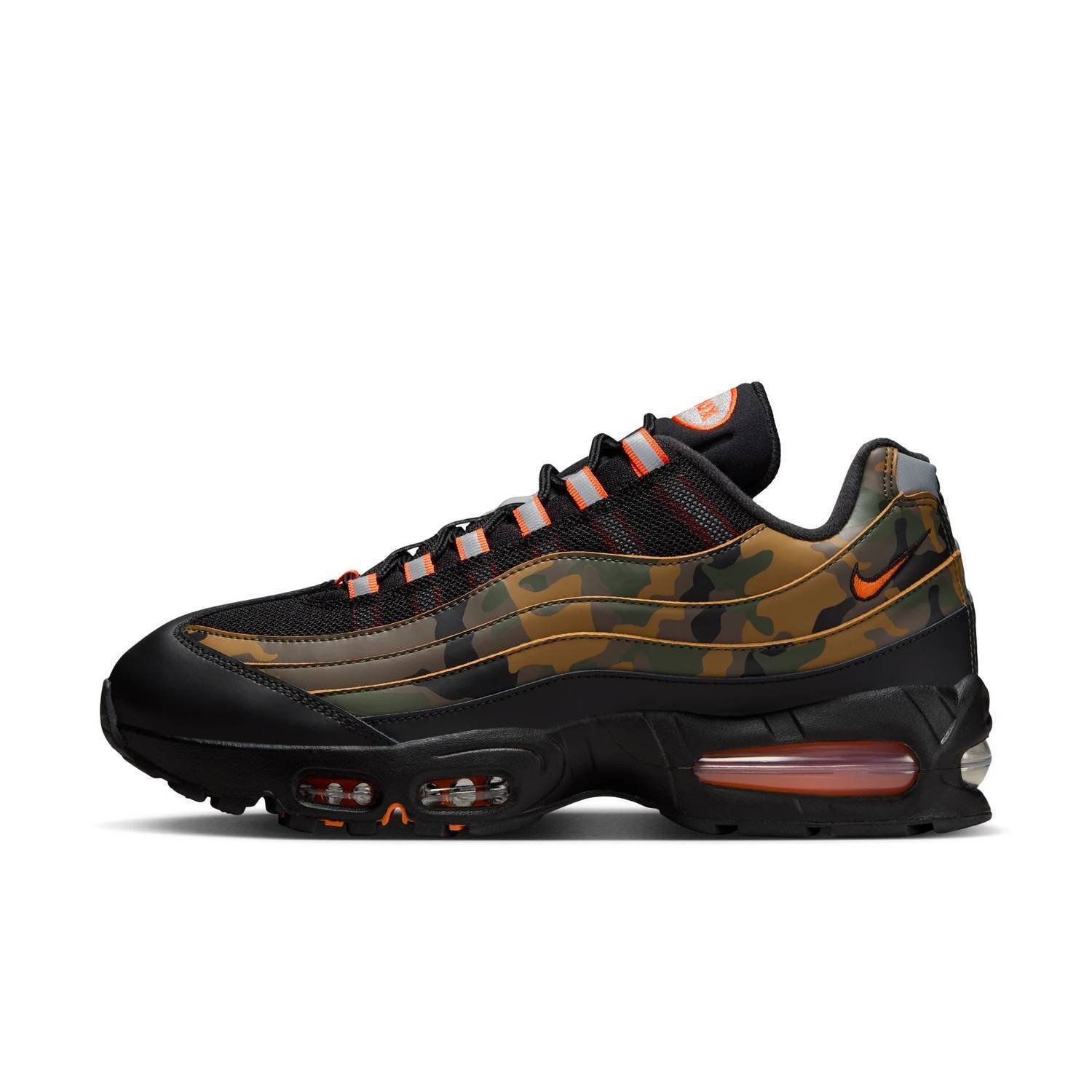 New Nike Men's Air Max 95 Og Qs Sneakers In Black/Safety Orange